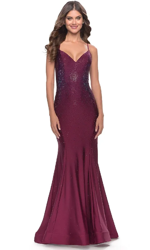 La Femme 31220 - Beaded Dress Crew Neckline Sporty