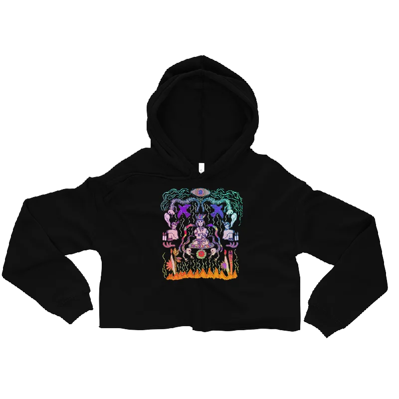 Realm Beyond Materials Graphic Crop Hoodie Oversized Hoodie Comfort Casual