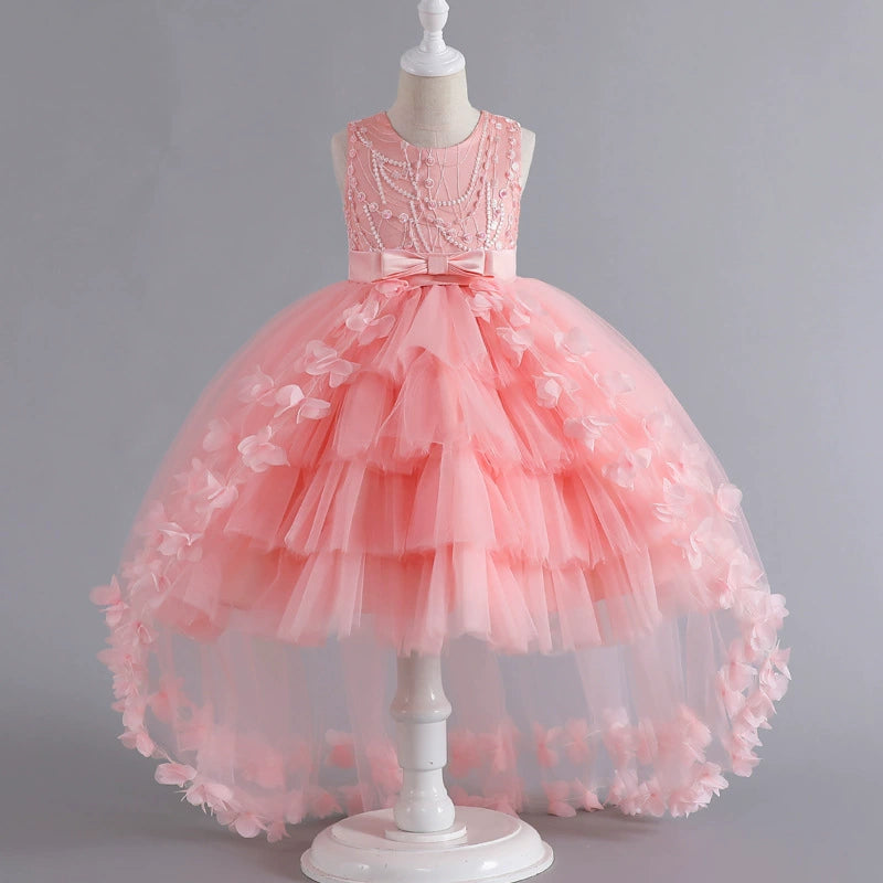 Girls' Trailing Dress Formal Dress Evening Dress Sleeveless Princess Dress Pettiskirt Cake Dress Party Dress Performance Dress Square Neckline Feminine Girls' Trailing Dress Formal Dress Evening Dress Sleeveless Princess Dress Pettiskirt Cake Dress Party Dress Performance Dress Square Neckline Feminine