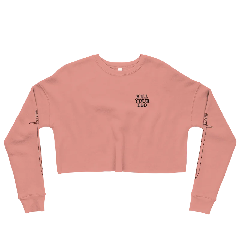 Kill Your Ego Graphic Crop Sweatshirt Hoodie with Crew Neck Simple Timeless