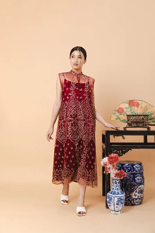 Chayra Dress in Maroon Tunics Trendy modern