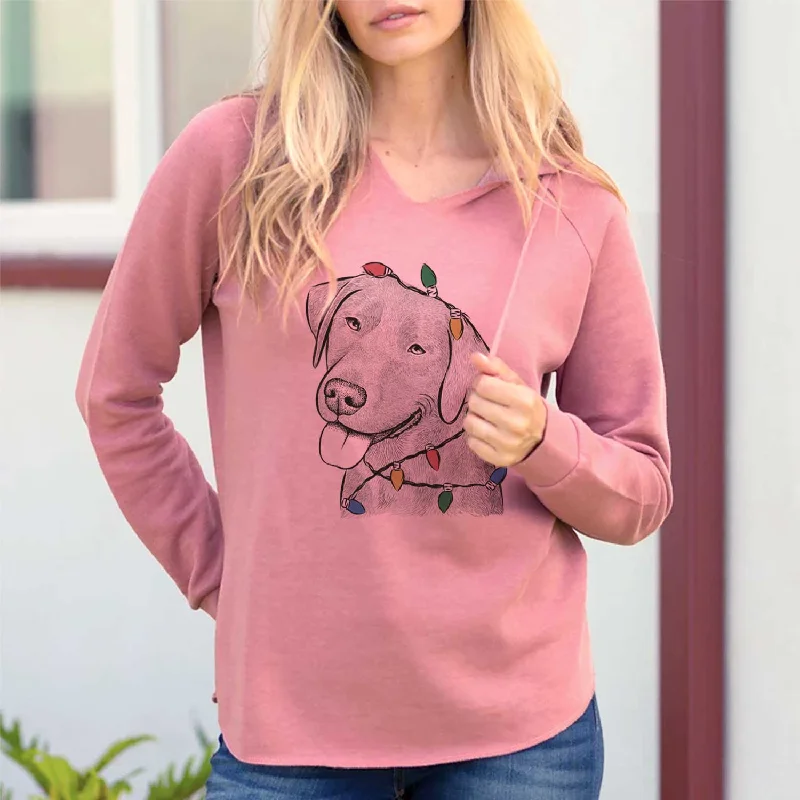 Christmas Lights Zeppelin the Black Labrador - Cali Wave Hooded Sweatshirt Hoodie with Cropped Fit Short Trendy