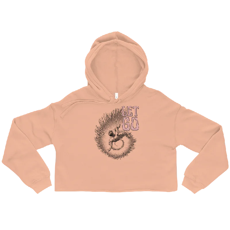 Let Go Graphic Crop Hoodie Hoodie with Ribbed Cuffs Snug Fit Comfort