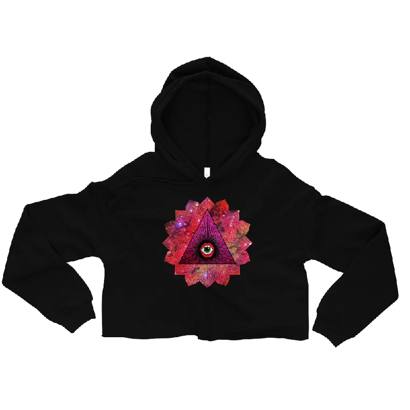 Vision Graphic Crop Hoodie Hoodie with Bell Sleeves Flared Feminine