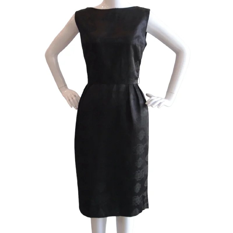 Chinois Black Early 60s Boatneck Cocktail Dress Tunics Leisure comfortable