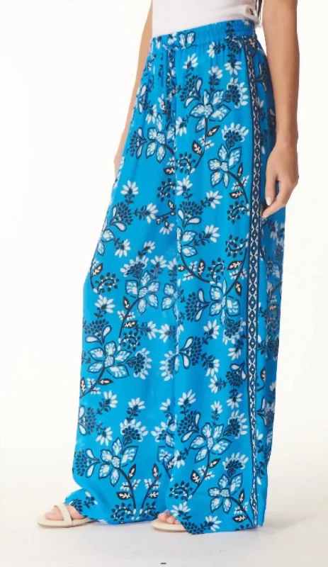 Miriam Pant In Blue Batik Print Formal Stretch Pants