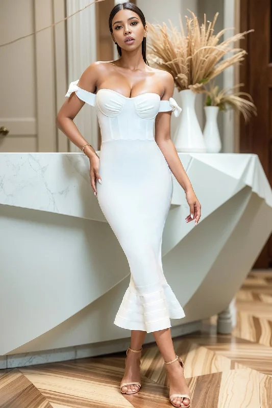 White Party Dress Sexy Club Elegant Party Evening Dress Tunics Chinos classic