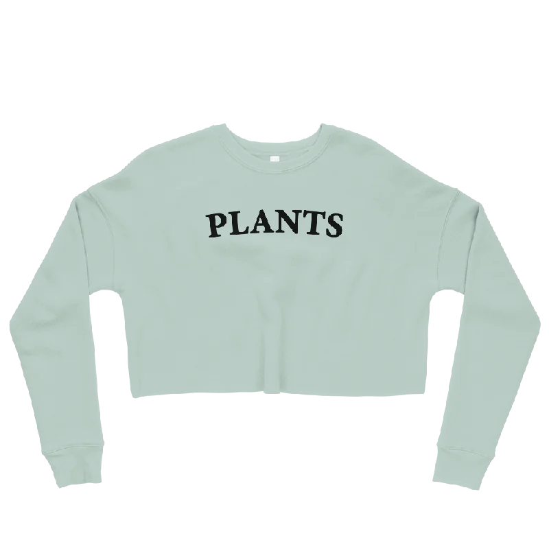 Plants Graphic Crop Sweatshirt Hoodie with Double Zipper Versatile Adjustable