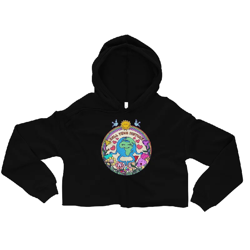 Call Your Mother Graphic Crop Hoodie Hoodie with Strings Custom Fit Adjustable