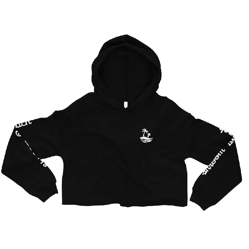Shroom Beach Graphic Crop Hoodie Hoodie with Pastel Soft Subtle