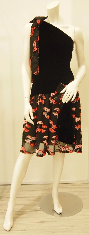 Flowering Heights Black Red Velvet Toga Dress Tunics Essential wardrobe