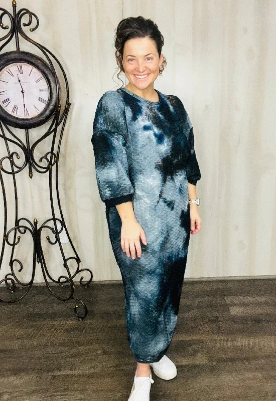 Comfy & Cute Tie Dye Dress- Midnight or Blue Tunics Cozy soft