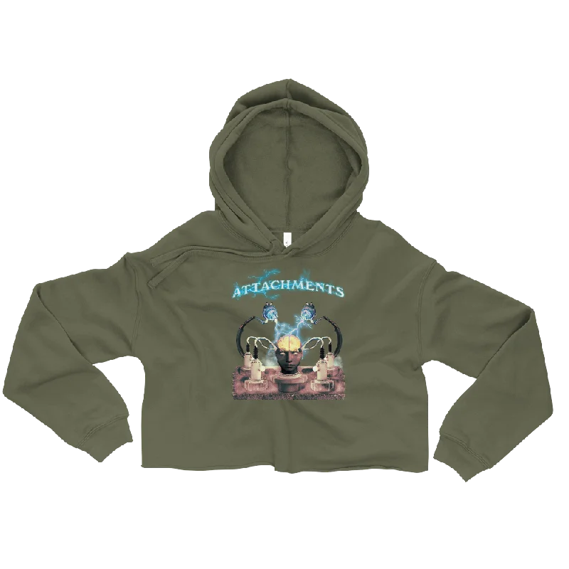 Attachments Graphic Crop Hoodie Hoodie with Distressed Vintage Worn