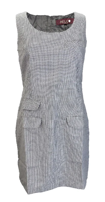 Relco Ladies Retro Mod Dogtooth Pinafore Tunic Dress Tunics Cozy soft