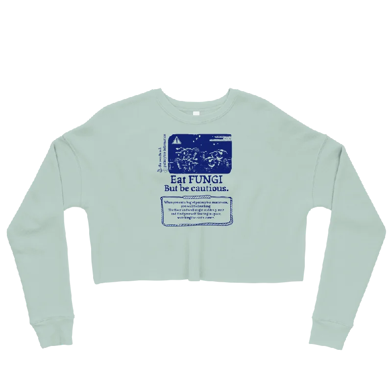 Eat Fun Guy Graphic Crop Sweatshirt Hoodie Sweatshirt Pullover