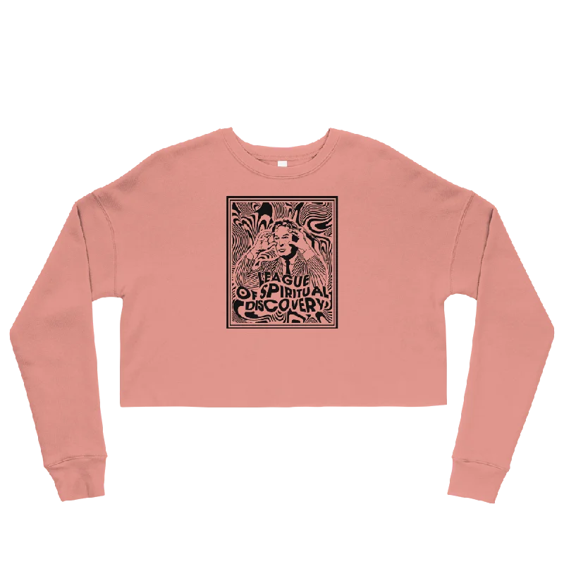 League Of Spiritual Discovery Graphic Crop Sweatshirt Hoodie with Ribbed Neckline Snug Warm League Of Spiritual Discovery Graphic Crop Sweatshirt Hoodie with Ribbed Neckline Snug Warm
