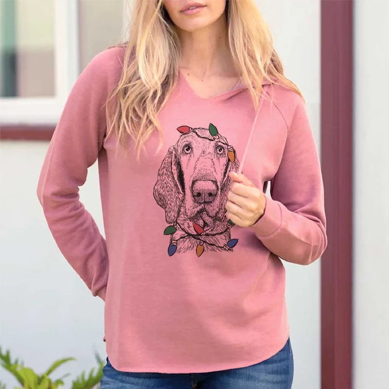 Christmas Lights Kylie the Bracco Italiano - Cali Wave Hooded Sweatshirt Hoodie with V-Neck Classic Versatile Christmas Lights Kylie the Bracco Italiano - Cali Wave Hooded Sweatshirt Hoodie with V-Neck Classic Versatile