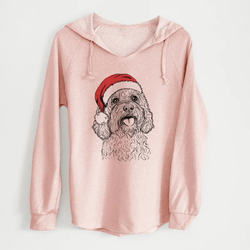 Santa Cali the Cavapoo - Cali Wave Hooded Sweatshirt Zip Hoodie Drawstring Kangaroo Pocket Santa Cali the Cavapoo - Cali Wave Hooded Sweatshirt Zip Hoodie Drawstring Kangaroo Pocket