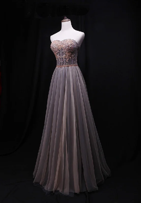 Gorgeous Tulle Sweetheart Long Prom Dress, New Party Dress Tunics Plaid country