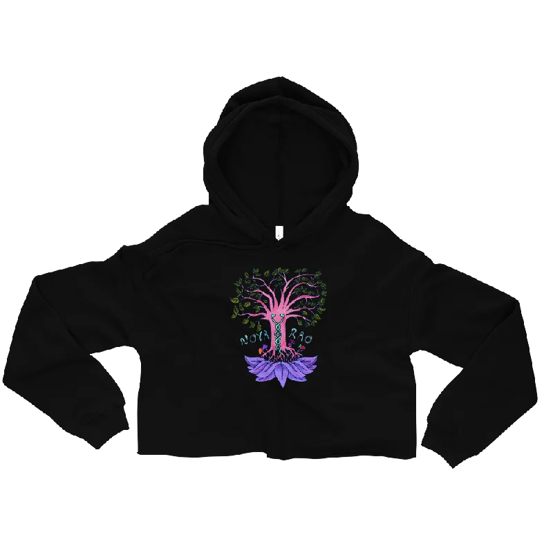 Noya Rao GraphicCrop Hoodie Hoodie with Hem Fringe Bohemian Relaxed