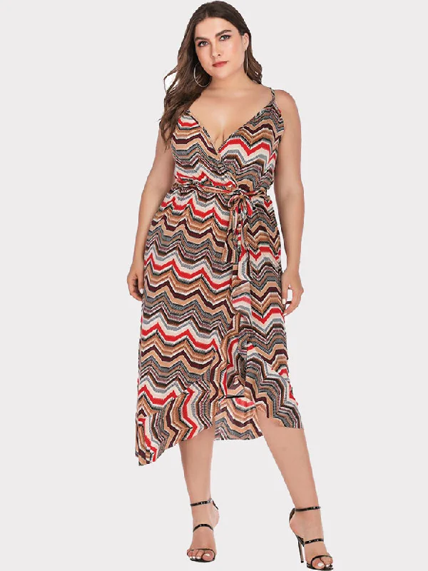 Waving Printed Mermaid Dress Tunics Canvas sturdy