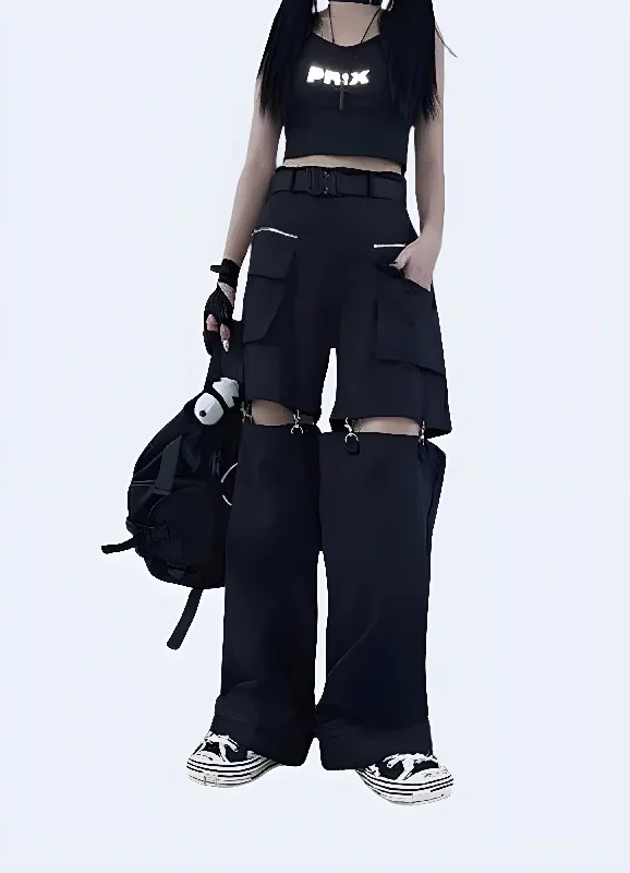 Convertible Cargo Pants Womens Slim-Fit Khaki Pants
