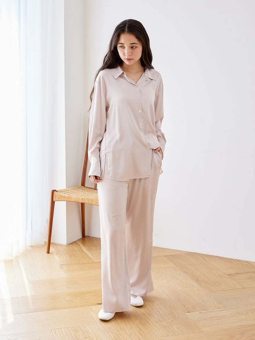 Satin Pajama Pants Wide-Legged Palazzos