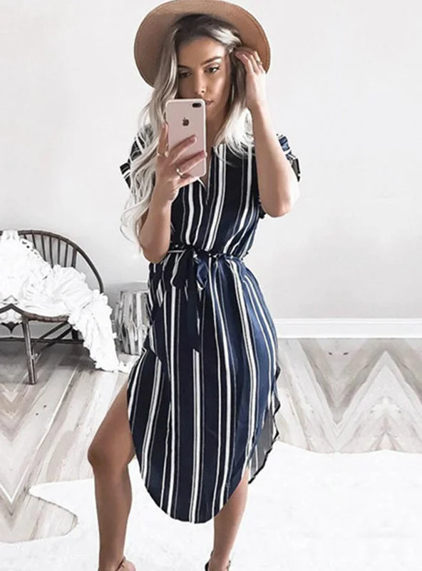 Short Sleeve Tunic Bandage Bodycon Beach Party Dress Tunics Chic fashionable