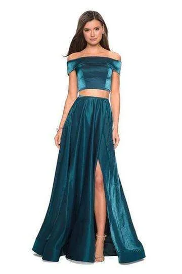 La Femme 26919SC - Two-Piece Satin A-Line Prom Dress Tunics Handmade artisanal