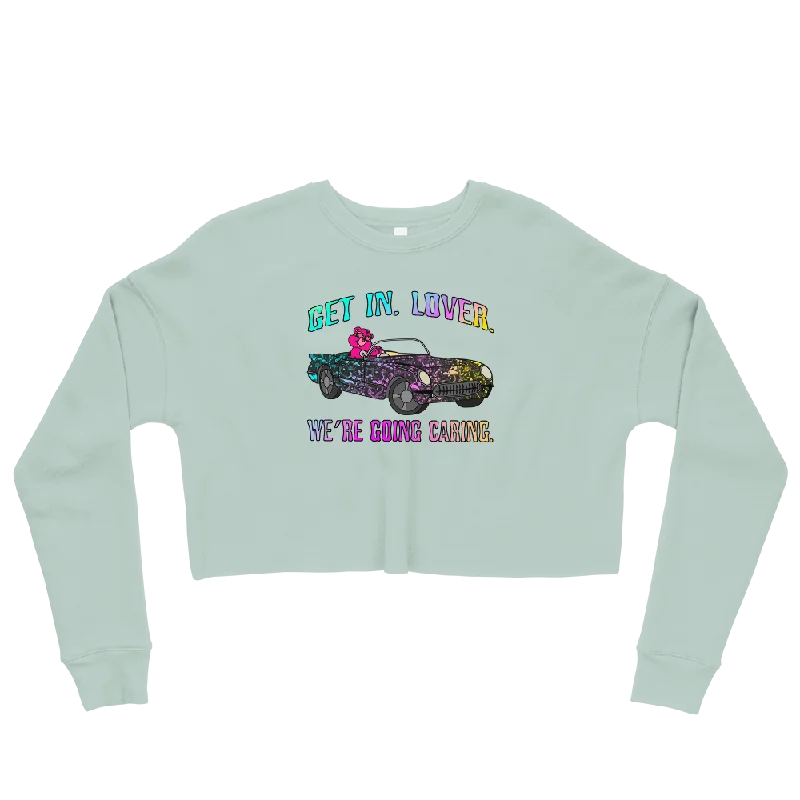 Get In, Lover. We're Going Caring Graphic Crop Sweatshirt Hoodie with Lining Warm Insulated Get In, Lover. We're Going Caring Graphic Crop Sweatshirt Hoodie with Lining Warm Insulated