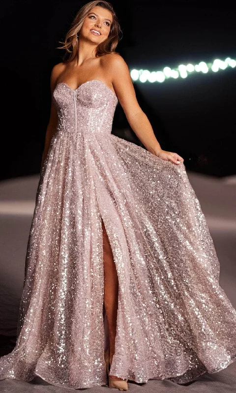 Jovani 38607 - Corset Sequins Prom Dress Tunics Trendy modern