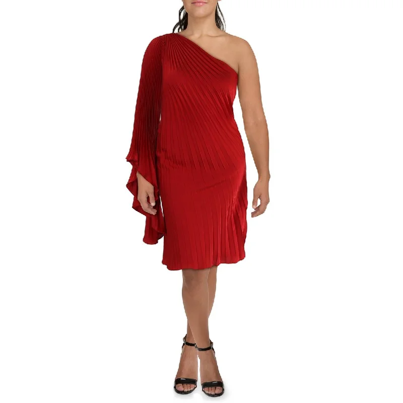Womens One Shoulder Knee-Length Cocktail And Party Dress Tunics Gym athletic