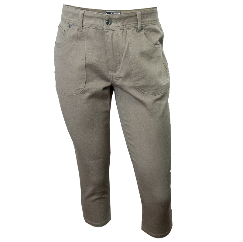Wildebees Ladies Stretch Twill 3/4 Pants Olive High-Waist Jogger Pants