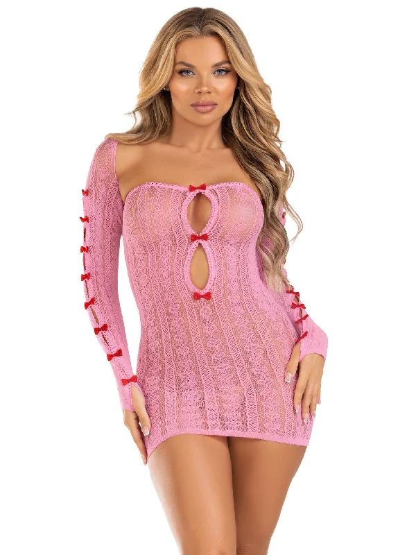 Two Piece Sweerheart Striped Tube Dress in Pink Bodycon Club Sequined