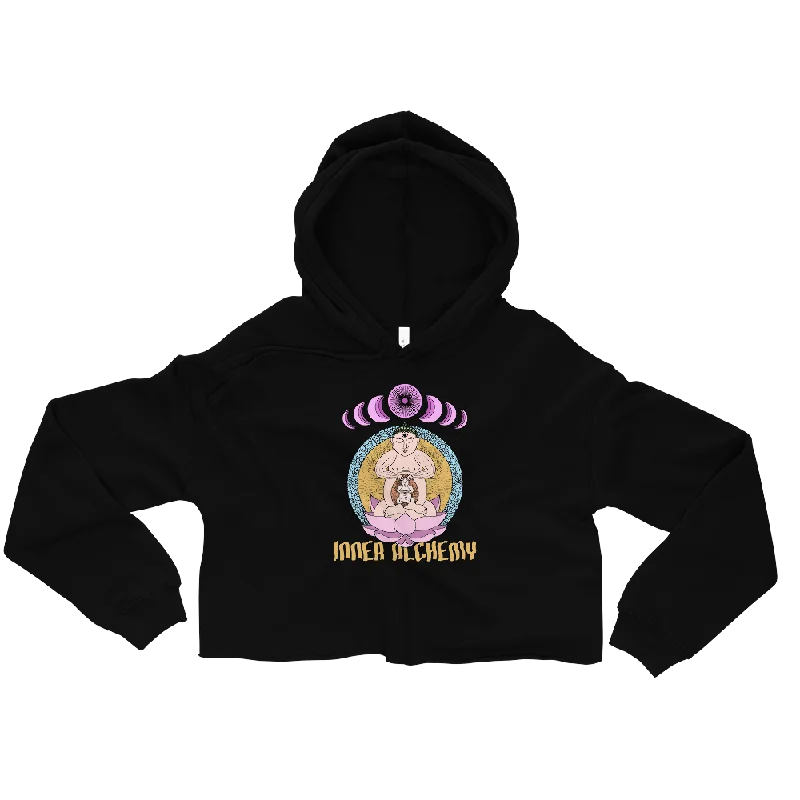 Inner Alchemy Graphic Crop Hoodie Hoodie with Reflective Safety Nightwear