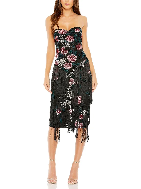Womens Embellished Fringe Cocktail And Party Dress Tunics Canvas sturdy