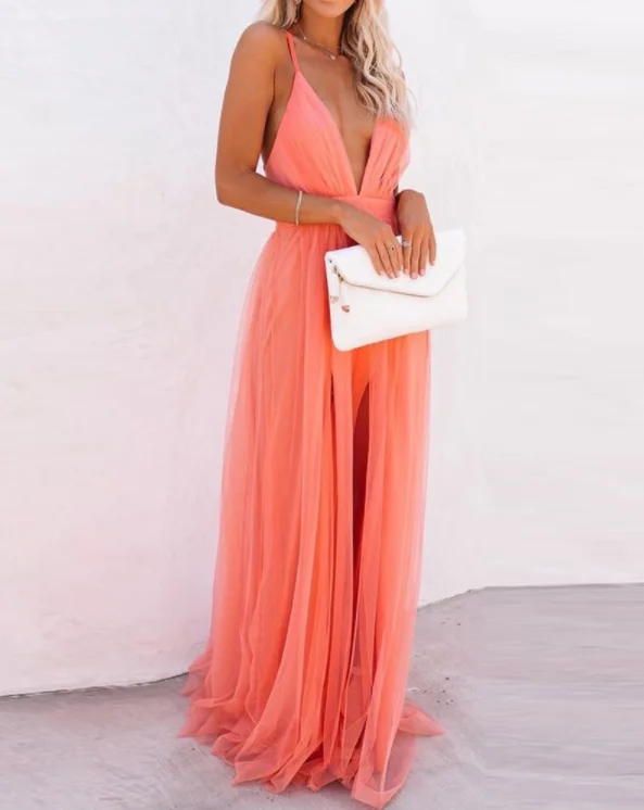 Women Crisscross Sexy Backless Mesh Patch Party Dress Tunics Modern contemporary