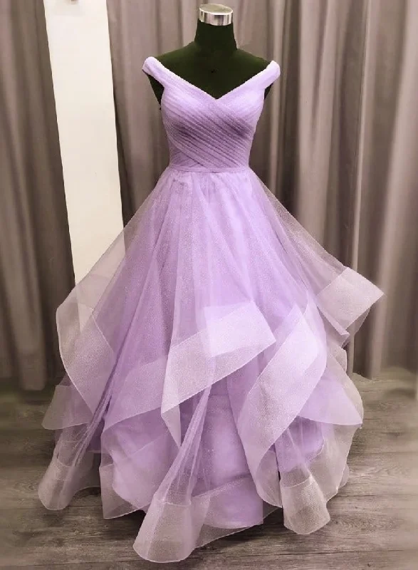 Lavender Tulle Sweetheart Layers Princess Long Party Dress, Tulle Floor Length Prom Dress Tunics Evening elegant Lavender Tulle Sweetheart Layers Princess Long Party Dress, Tulle Floor Length Prom Dress Tunics Evening elegant