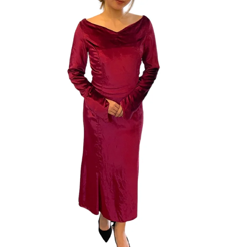 Victorian Vibes Lush Velvet Wine Evening Dress Tunics Bestseller popular