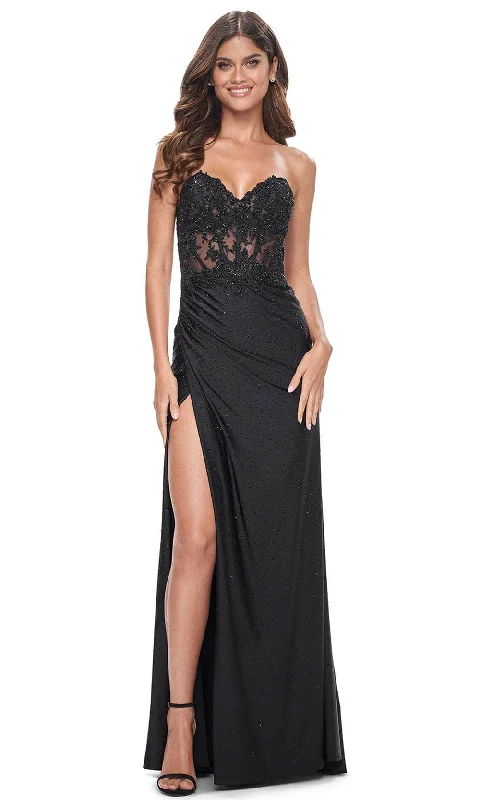 La Femme 32011 - Rhinestone Sweetheart Prom Dress Elegant Long Evening