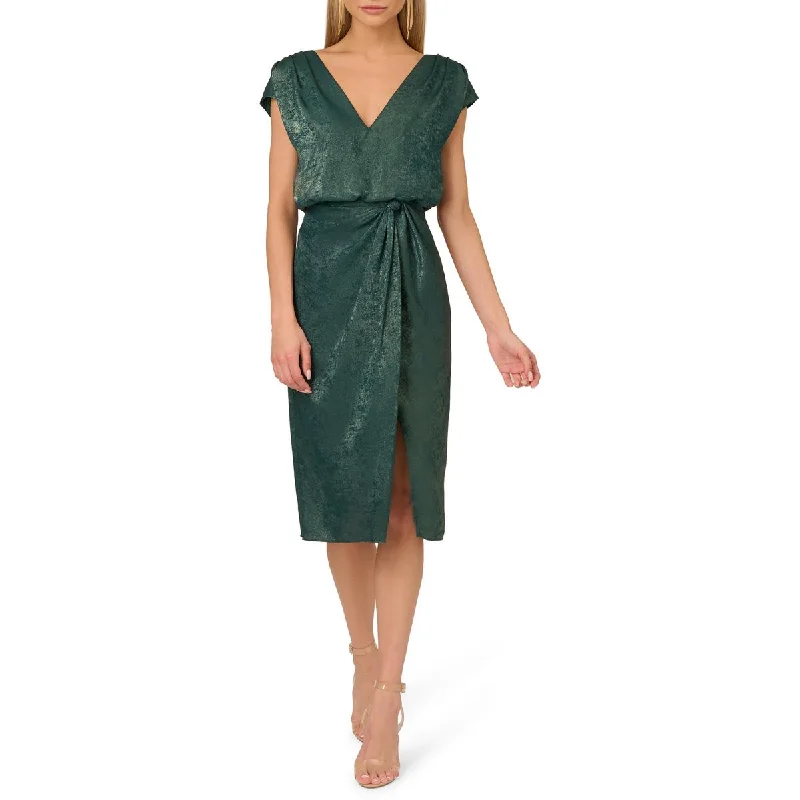 Womens Foiled Satin Cocktail And Party Dress Tunics Recommended stylist