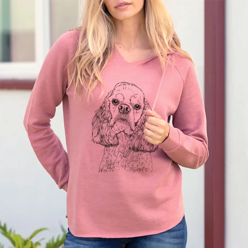 Bare Bailey the American Cocker Spaniel - Cali Wave Hooded Sweatshirt Hoodie with Half-Zip Sporty Casual Bare Bailey the American Cocker Spaniel - Cali Wave Hooded Sweatshirt Hoodie with Half-Zip Sporty Casual