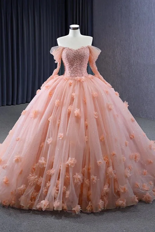 Luxury Ball Gown Evening Party Dresses Full Sleeves Sweetheart Quinceanera Dresses Tunics Recommended stylist
