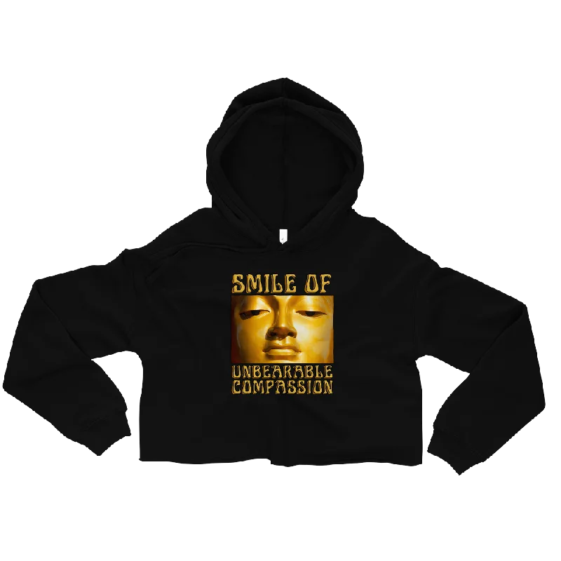 Smile Of Unbearable Compassion Graphic Crop Hoodie Hoodie with Applique Textured Unique Smile Of Unbearable Compassion Graphic Crop Hoodie Hoodie with Applique Textured Unique