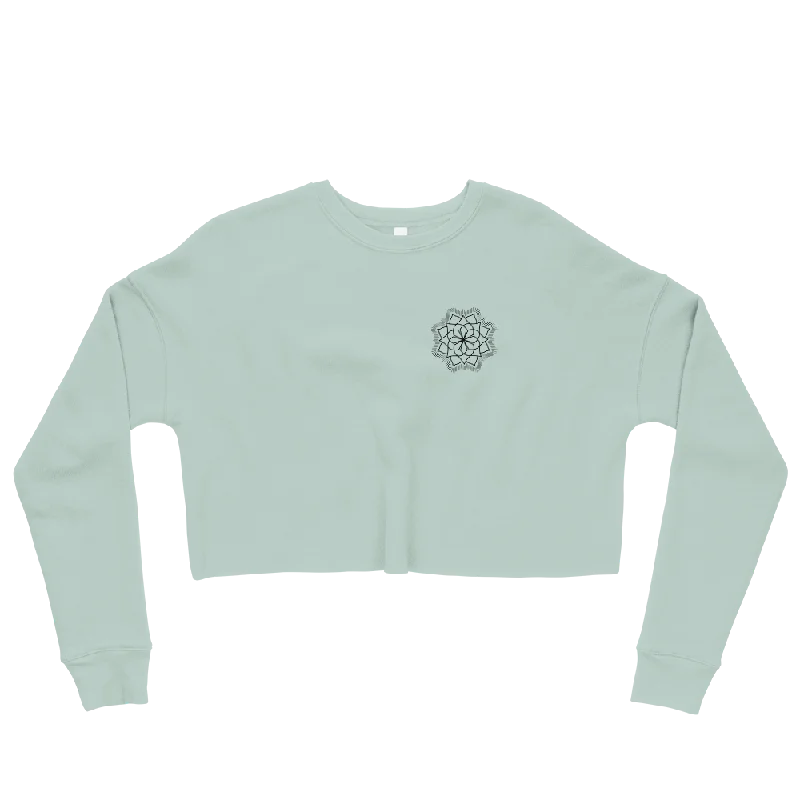 Inner Growth Graphic Crop Sweatshirt Hoodie with Batwing Sleeves Loose Dramatic