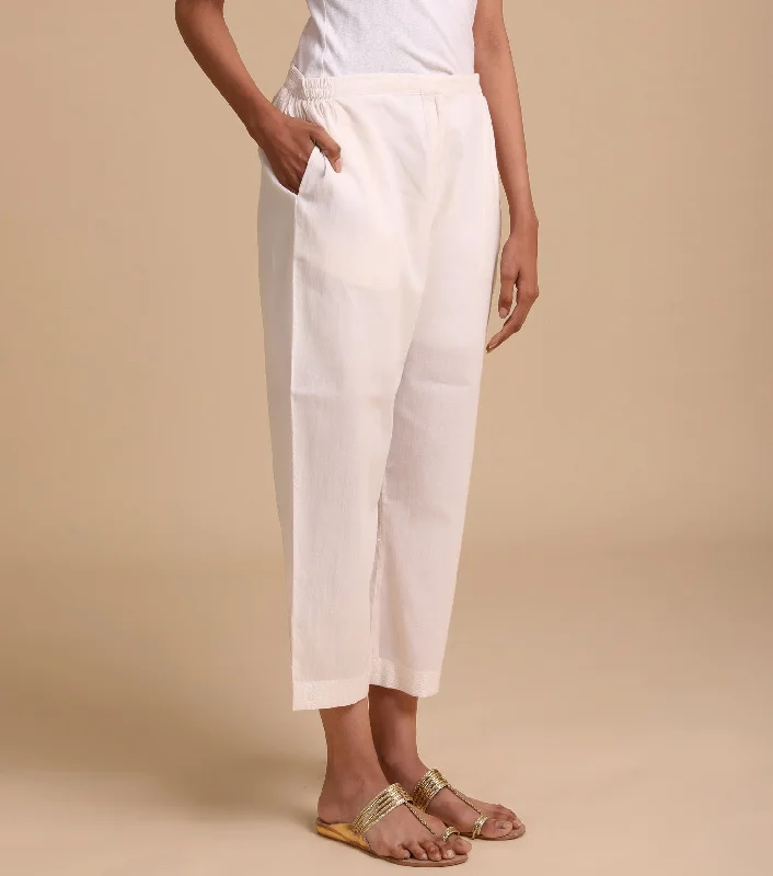 Natural Fine Cotton Pants Slim-Fit Leggings