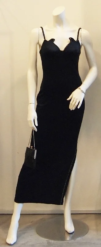 BLACK VELVET FIERCELY SEXY VINTAGE DRESS Tunics Exclusive limited