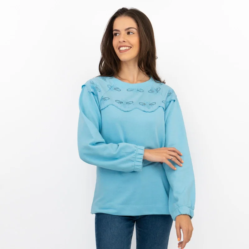 Joules Blue Jumper Sweatshirt Brinley Bees Embroidery Hoodie with Batwing Sleeves Loose Dramatic Joules Blue Jumper Sweatshirt Brinley Bees Embroidery Hoodie with Batwing Sleeves Loose Dramatic