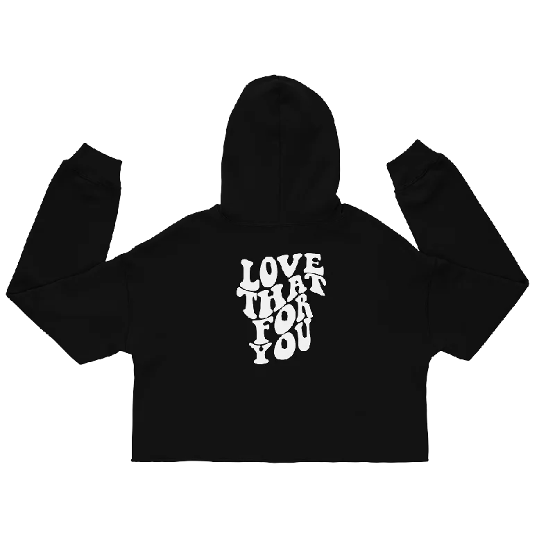 Love That For You Graphic Crop Hoodie Hoodie with Mesh Breathable Sporty