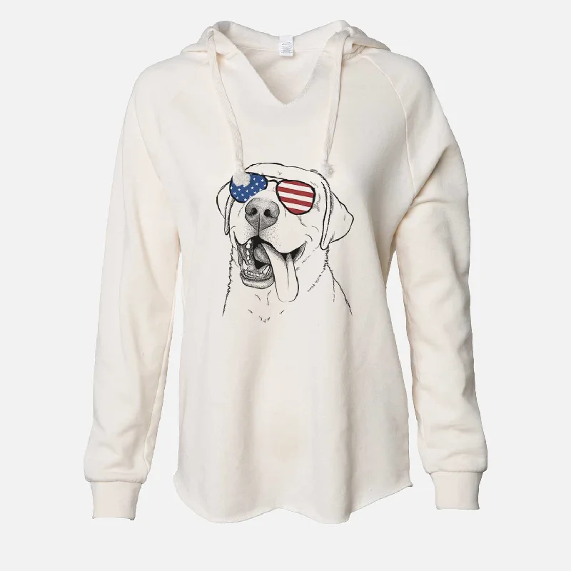 USA Finn the Labrador Retriever - Cali Wave Hooded Sweatshirt Hoodie with Pocket Utility Practical USA Finn the Labrador Retriever - Cali Wave Hooded Sweatshirt Hoodie with Pocket Utility Practical